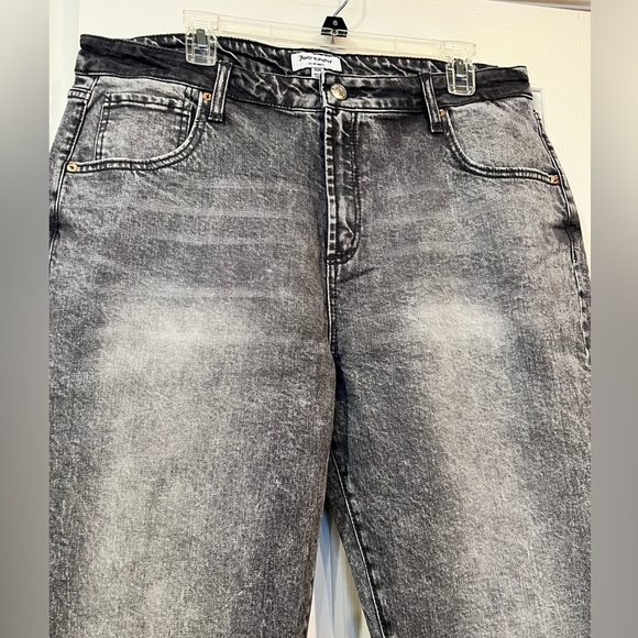 JUICY COUTURE Venice Faded Wash Whiskered Jeans, Size 16W GREY MARBLE WASH - Picture 7 of 11